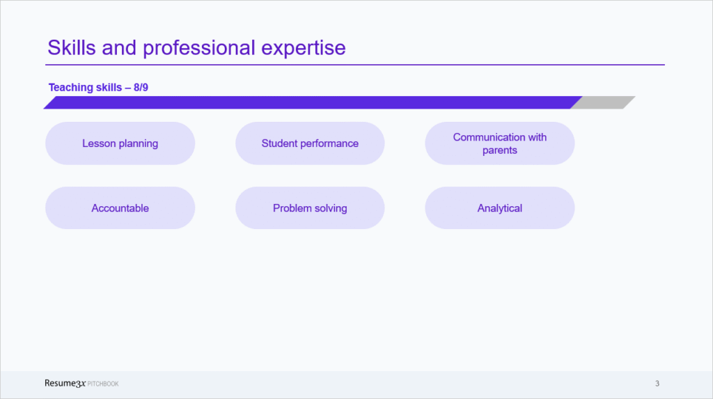 Sample skills page for teachers - Resume3x - Theme3x